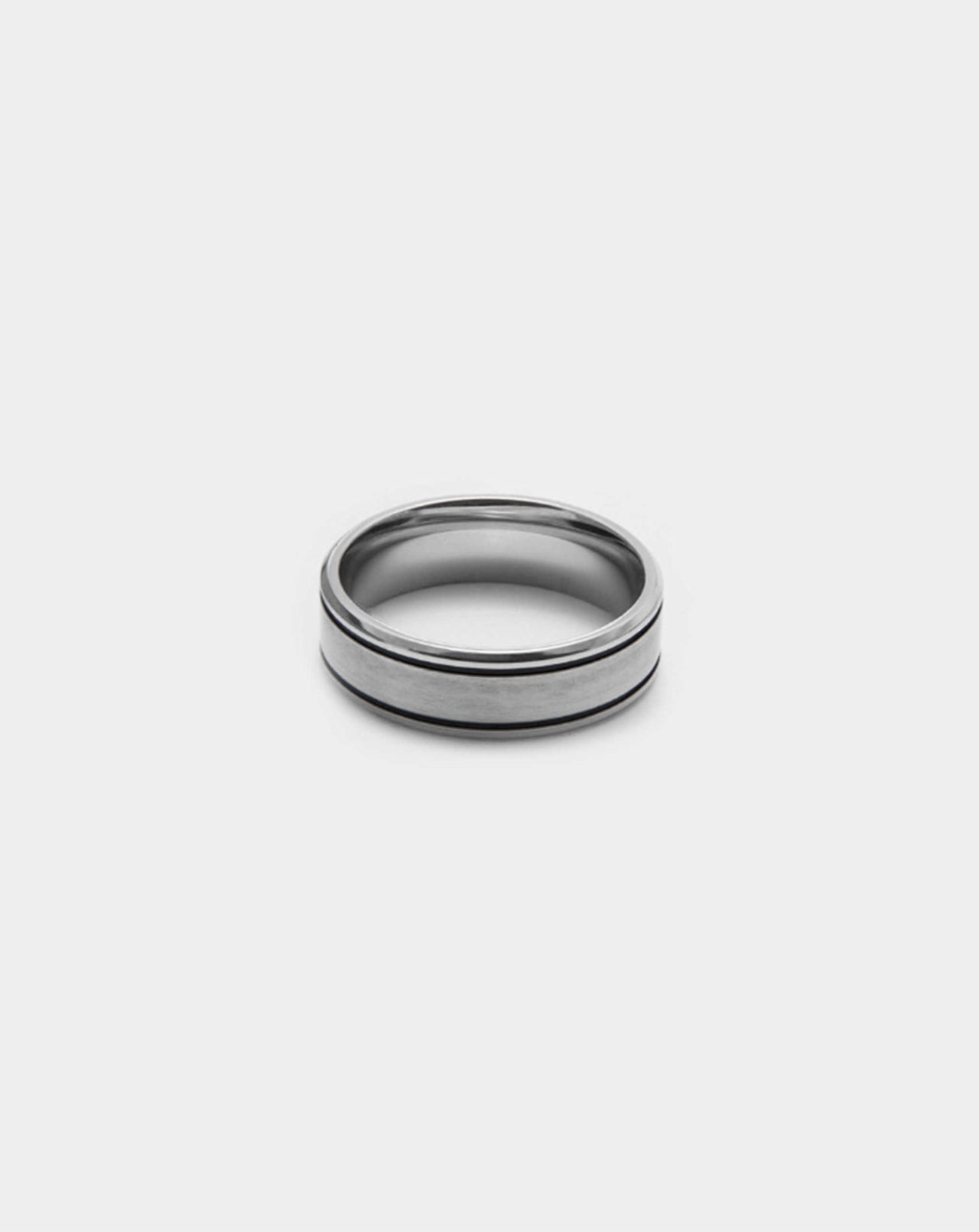 Men's Silver Band Ring Front Acardi