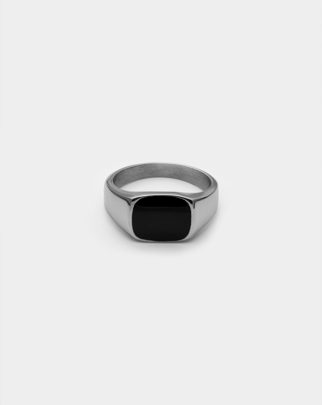 Men's Silver Signet Ring Front Acardi