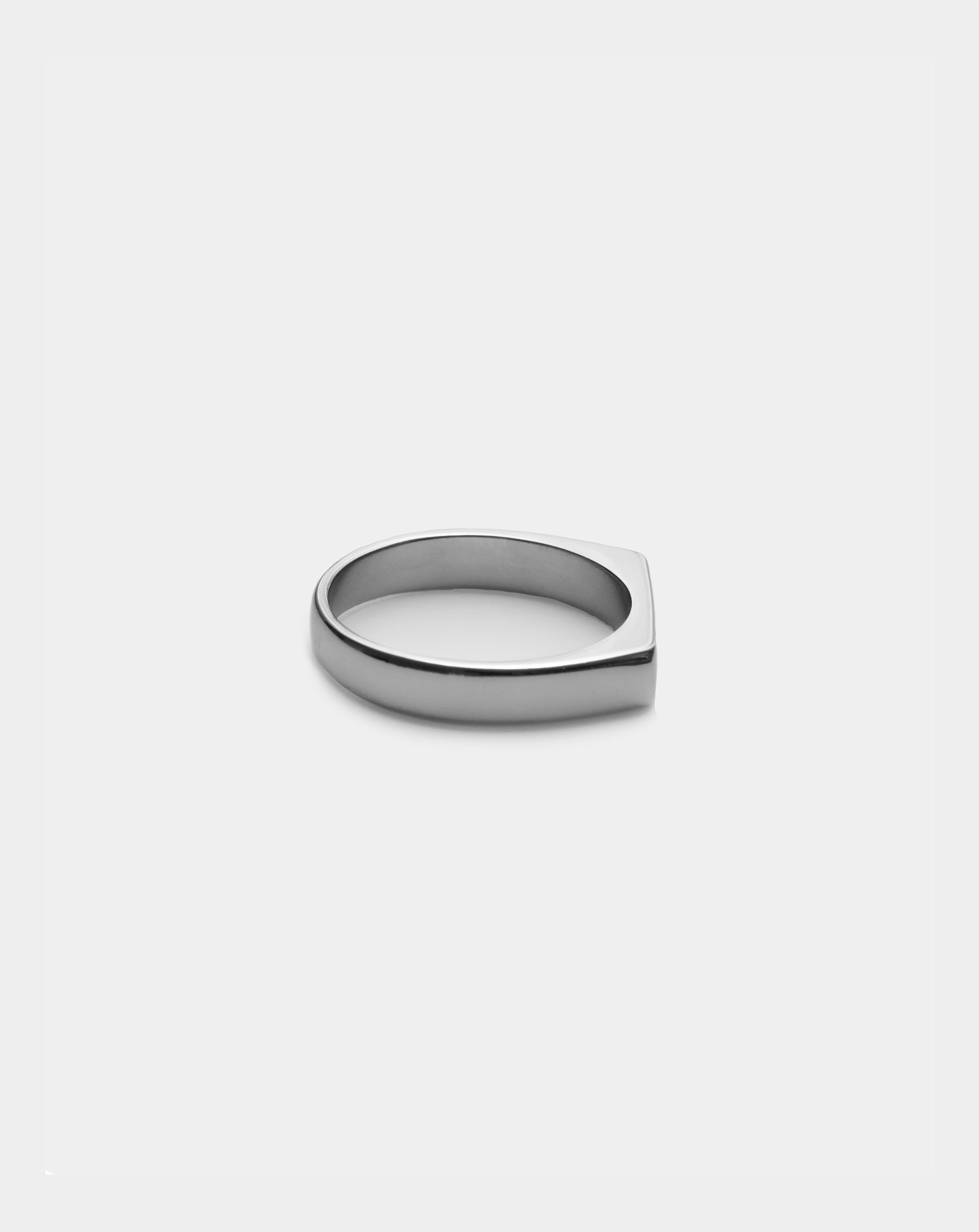 Men's Silver Band Ring Side Acardi